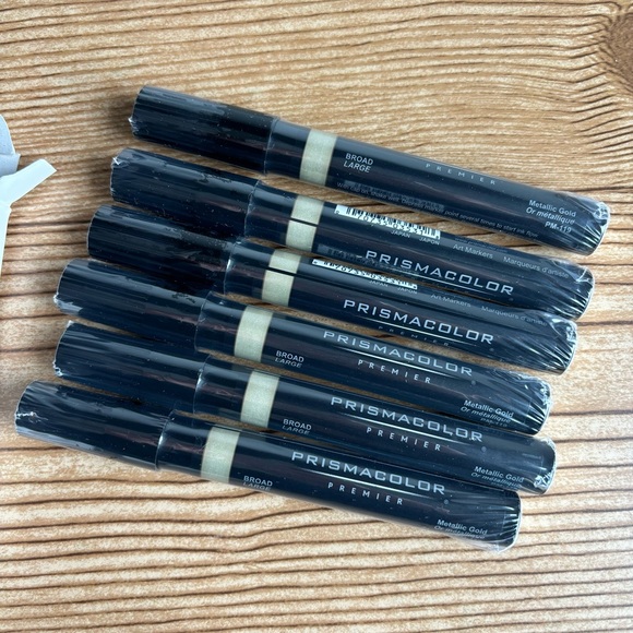 Prismacolor Large Broad Gold Metallic Markers PM-119 Box Of 6 - Picture 4 of 7